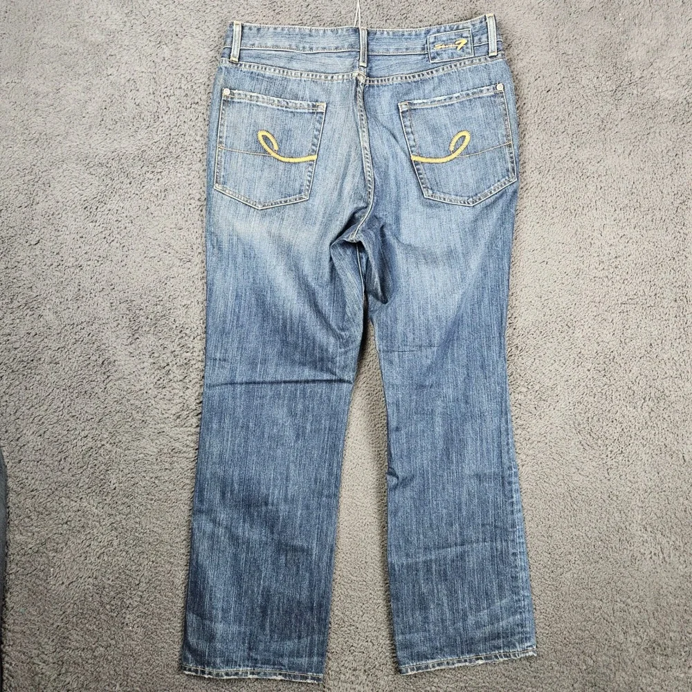 Seven7 Premium Mens Blue‎ Medium Wash Straight Leg Jeans Size 36x32 - Picture 9 of 10